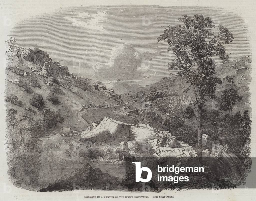 Mormons in a Kanyon of the Rocky Mountains (engraving)