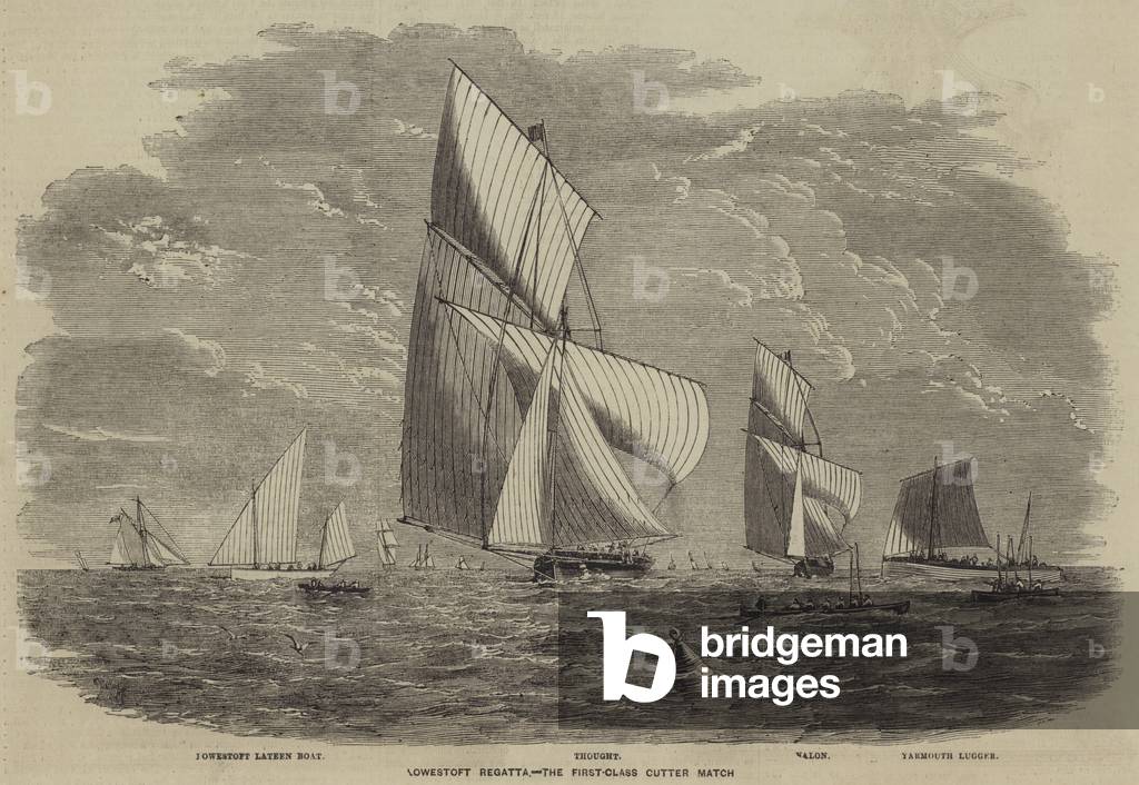Lowestoft Regatta, the First-Class Cutter Match (engraving)