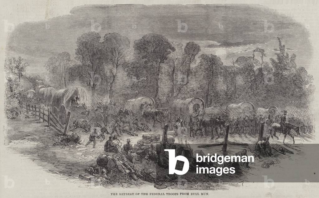 The Retreat of the Federal Troops from Bull Run (engraving)