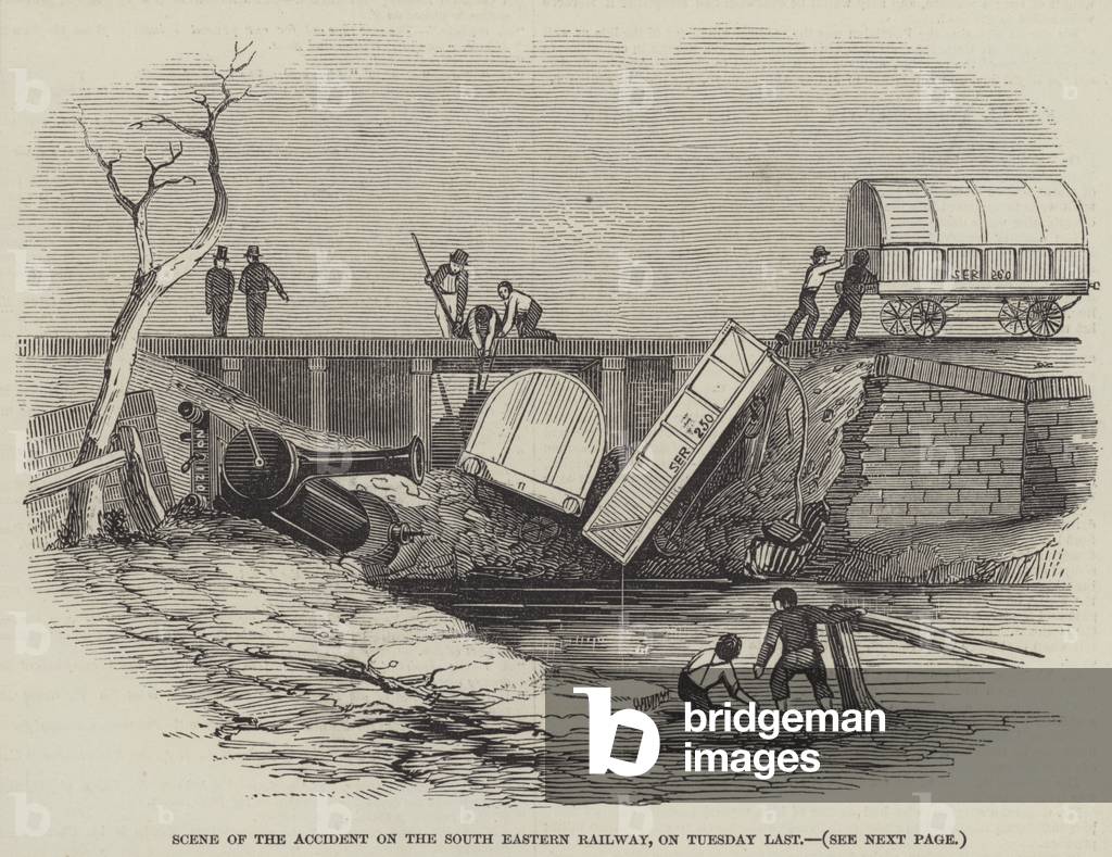 Scene of the Accident on the South Eastern Railway, on Tuesday Last (engraving)