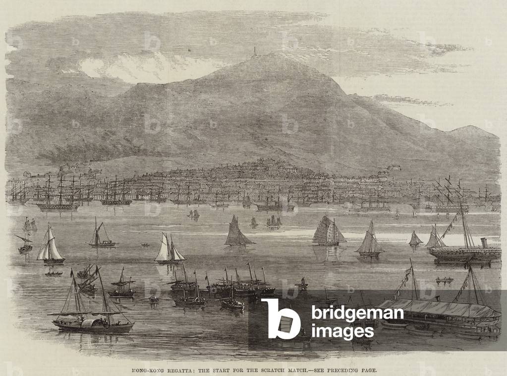 Hong-Kong Regatta, the Start for the Scratch Match (engraving)
