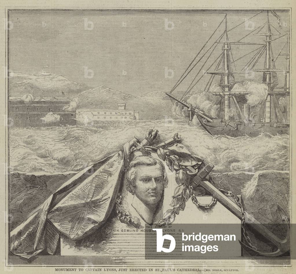 Monument to Captain Lyons, just erected in St Paul's Cathedral (engraving)