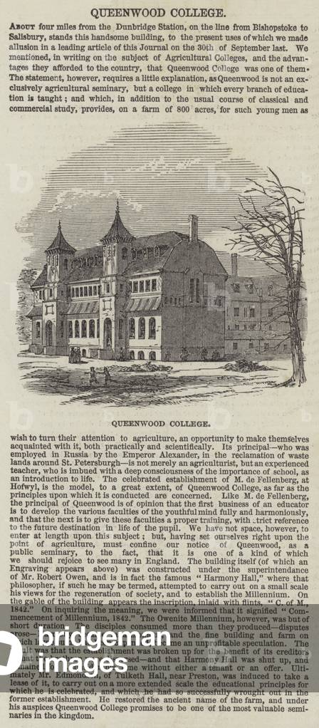 Queenwood College (engraving)