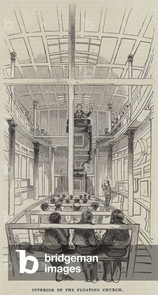 Interior of the Floating Church (engraving)