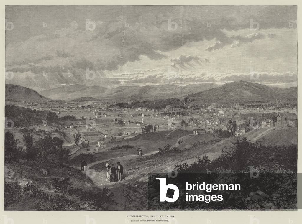 Middlesborough, Kentucky, in 1890 (engraving)