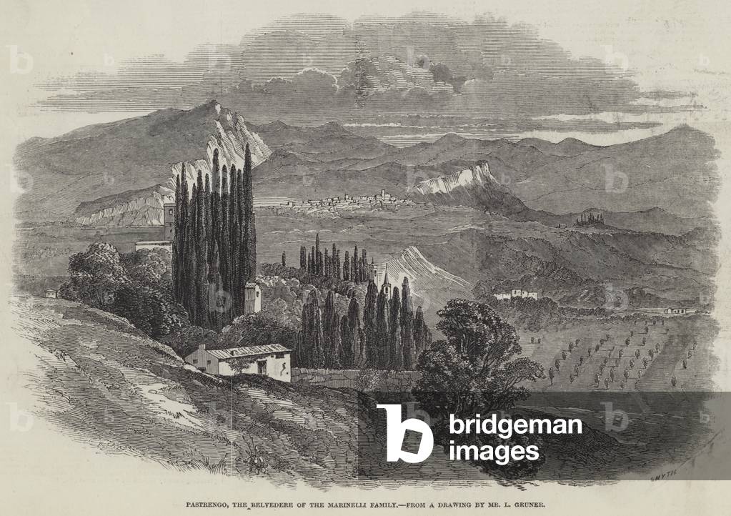 Pastrengo, the Belvedere of the Marinelli Family (engraving)