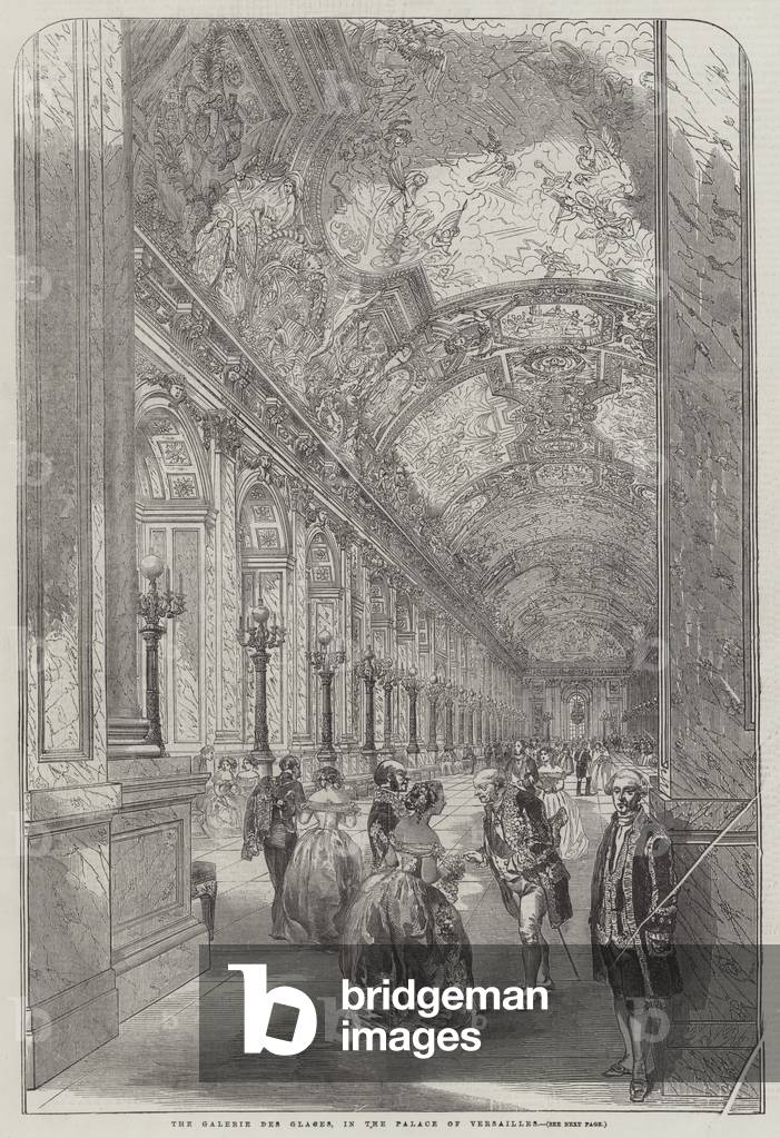 The Galerie des Glaces, in the Palace of Versailles (engraving)
