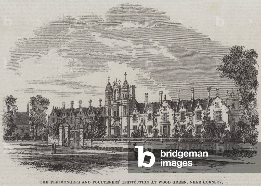 The Fishmongers and Poulterers' Institution at Wood Green, near Hornsey (engraving)