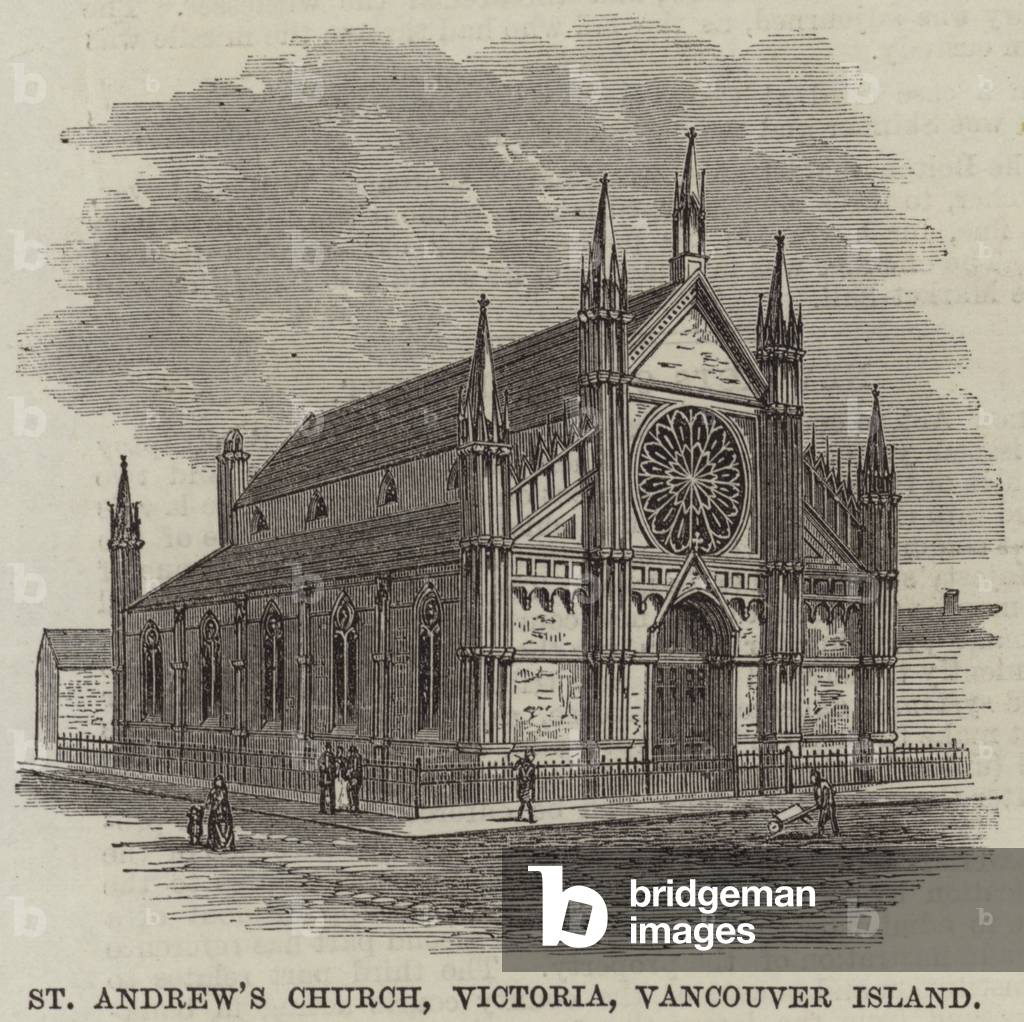 St Andrew's Church, Victoria, Vancouver Island (engraving)