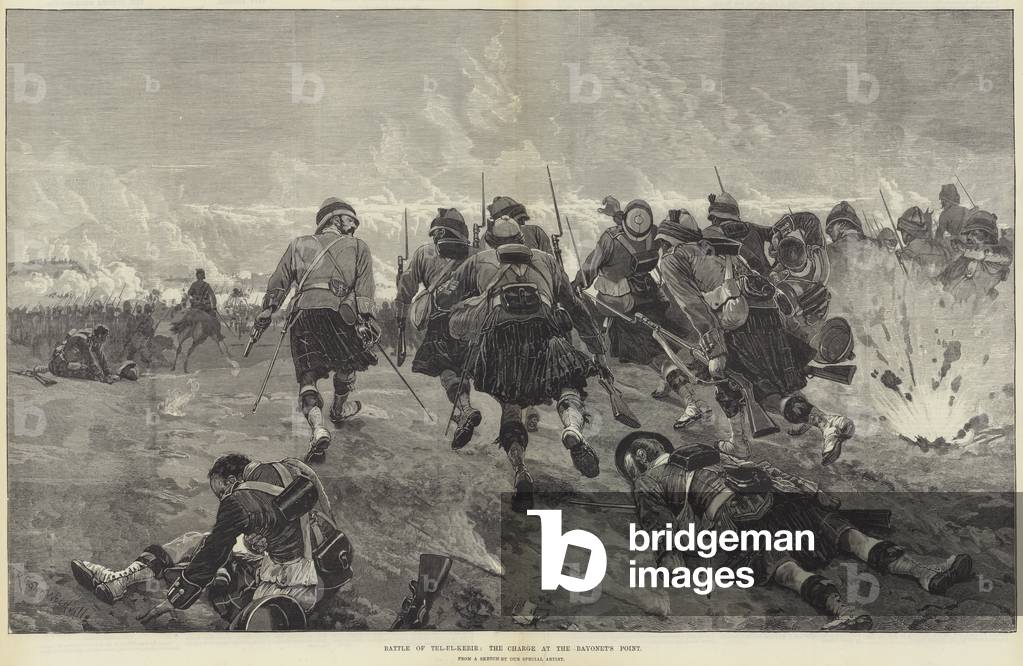 Battle of Tel-el-Kebir, the Charge at the Bayonet's Point (engraving)