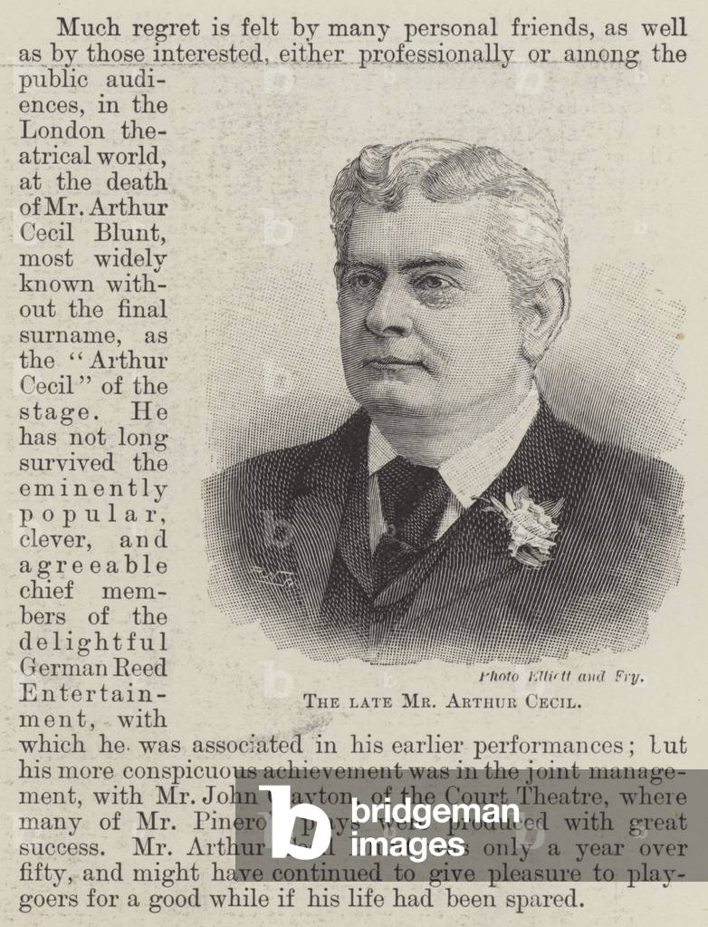 The late Mr Arthur Cecil (engraving)