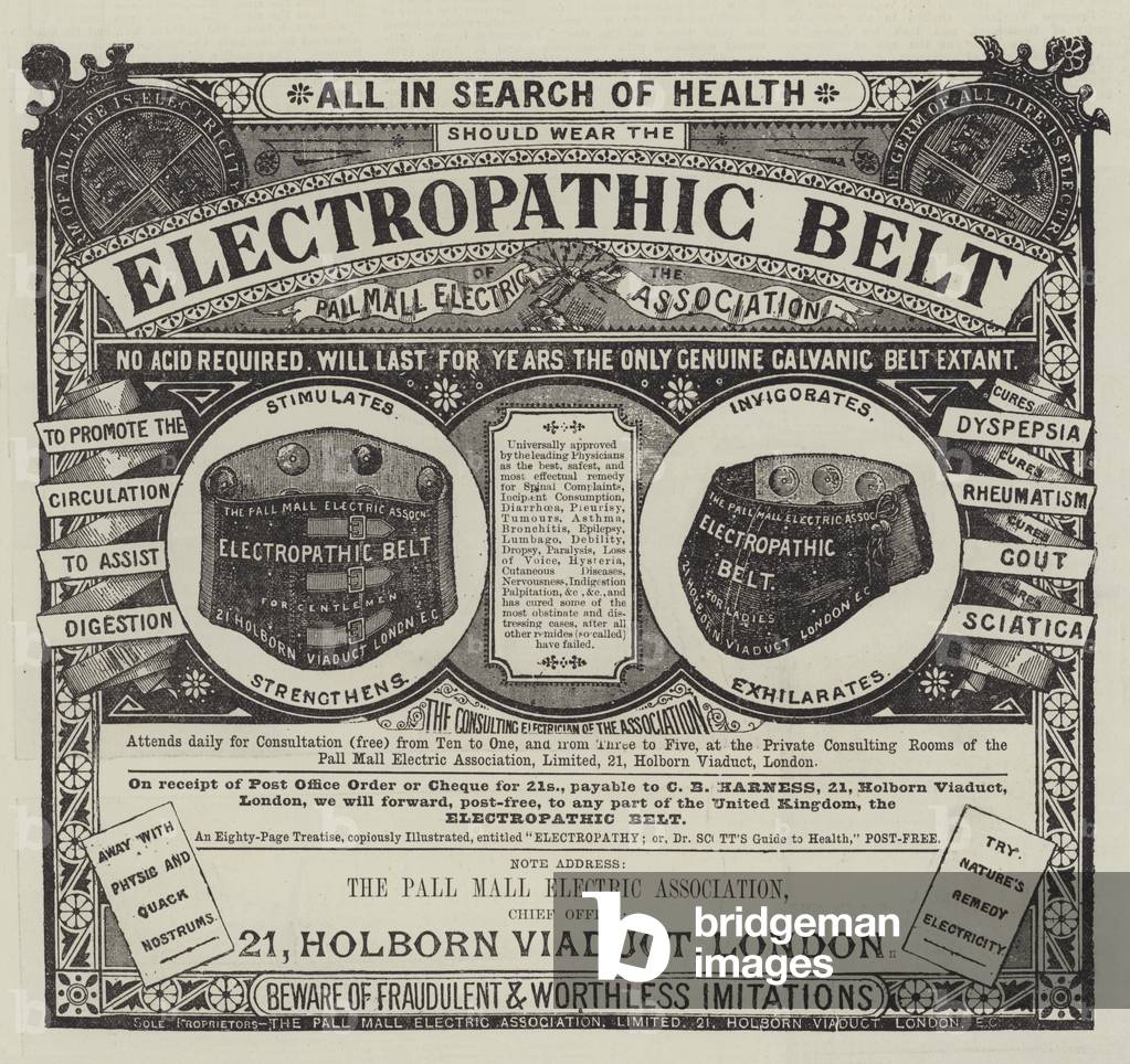 Advertisement, Pall Mall Electric Association (engraving)