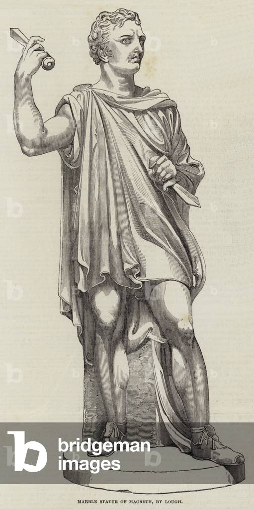 Marble Statue of Macbeth, by Lough (engraving)