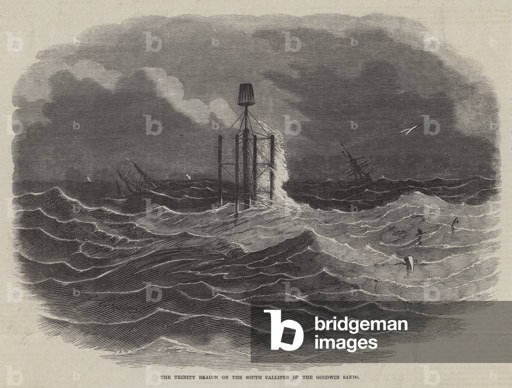 The Trinity Beacon on the South Calliper of the Goodwin Sands (engraving)