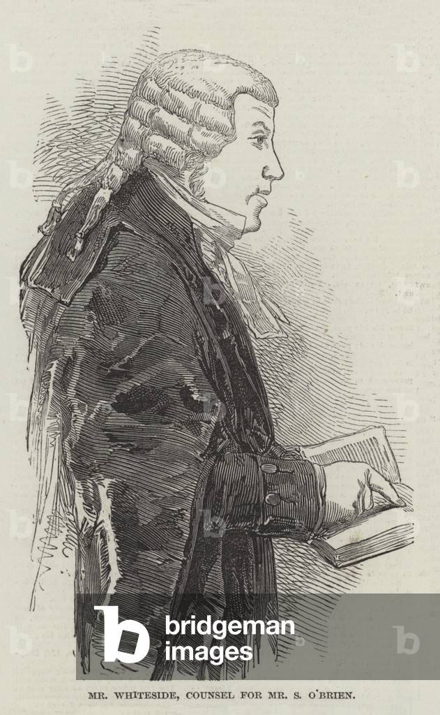 Mr Whiteside, Counsel for Mr S O'Brien (engraving)