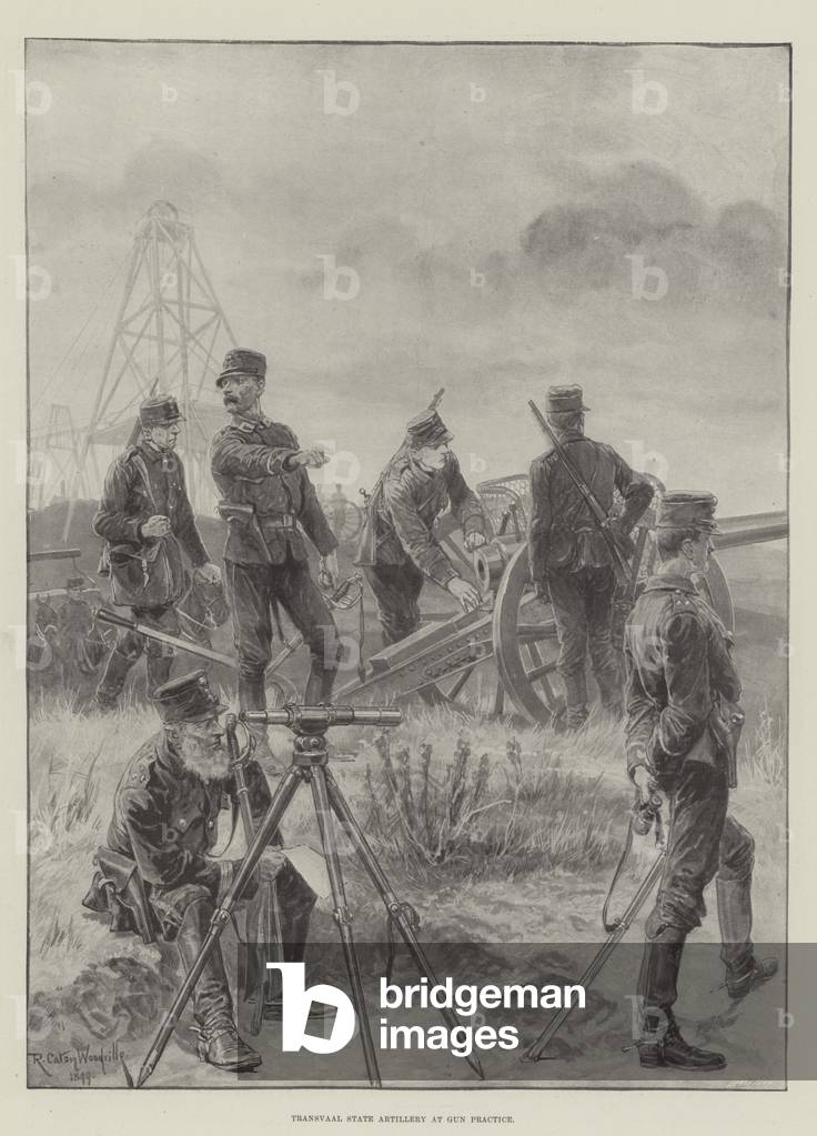Transvaal State Artillery at Gun Practice (engraving)