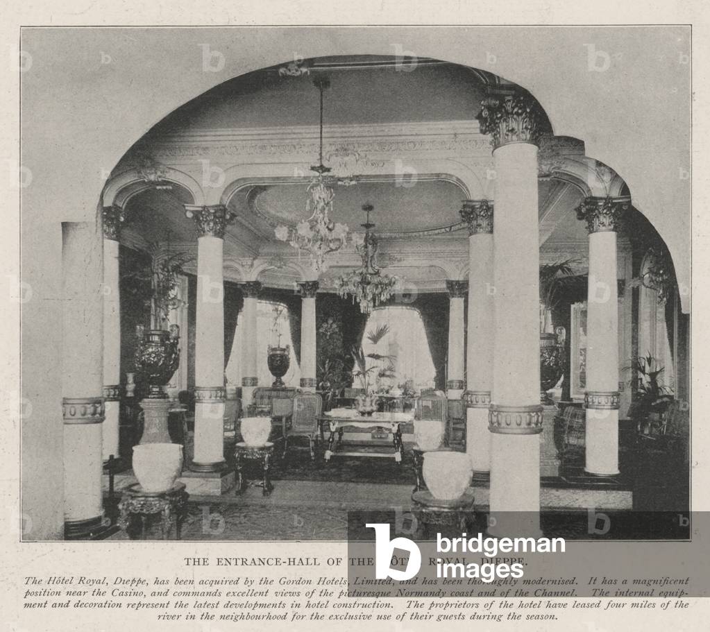 The Entrance-Hall of the Hotel Royal, Dieppe (b/w photo)
