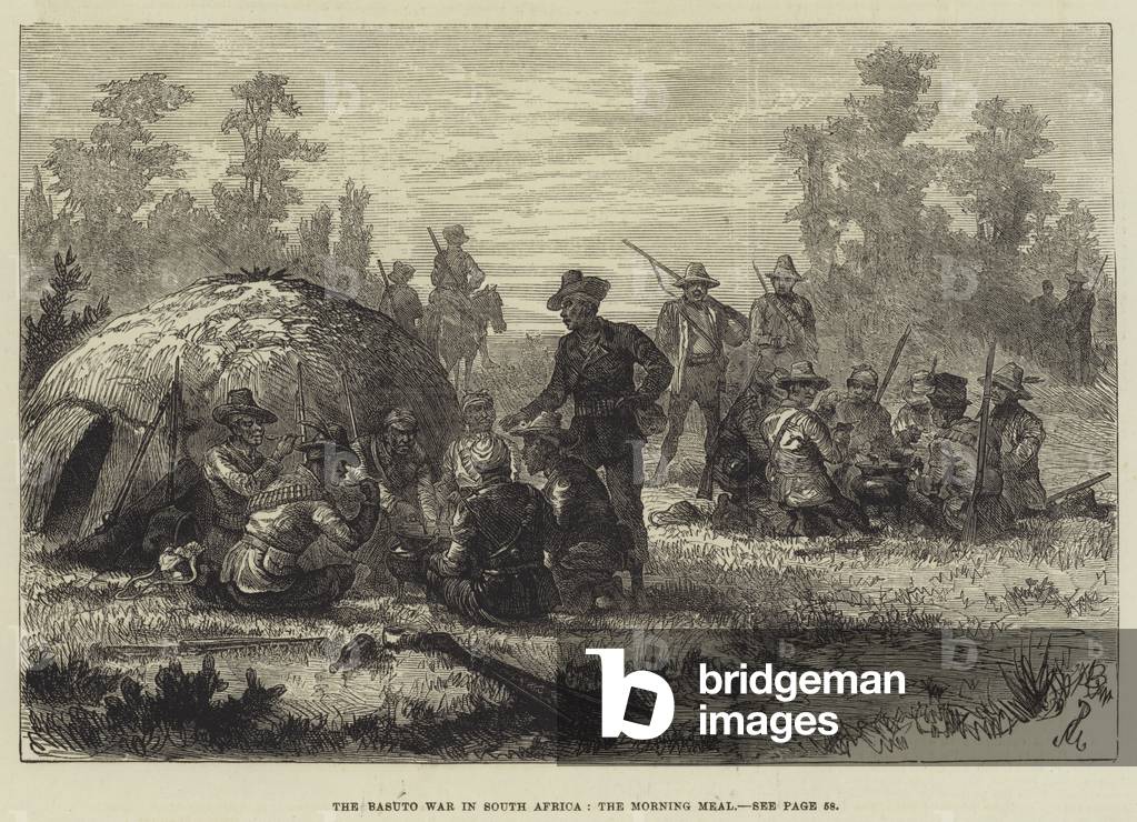 The Basuto War in South Africa, the Morning Meal (engraving)
