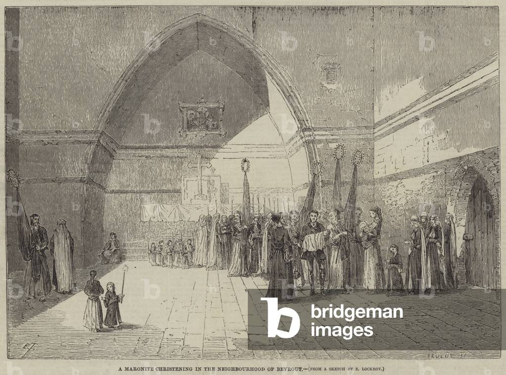 A Maronite Christening in the Neighbourhood of Beyrout (engraving)