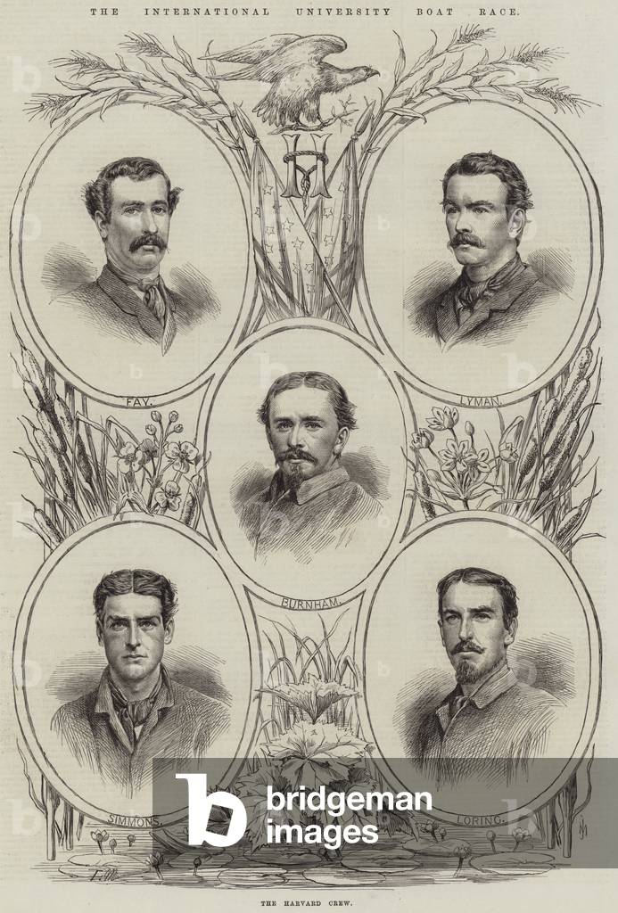 The International University Boat Race, the Harvard Crew (engraving)