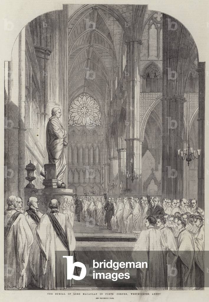 The Burial of Lord Macaulay in Poets' Corner, Westminster Abbey (engraving)