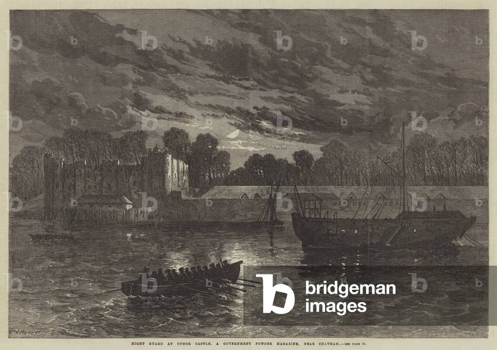Night Guard at Upnor Castle, a Government Powder Magazine, near Chatham (engraving)