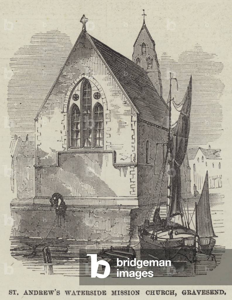 St Andrew's Waterside Mission Church, Gravesend (engraving)