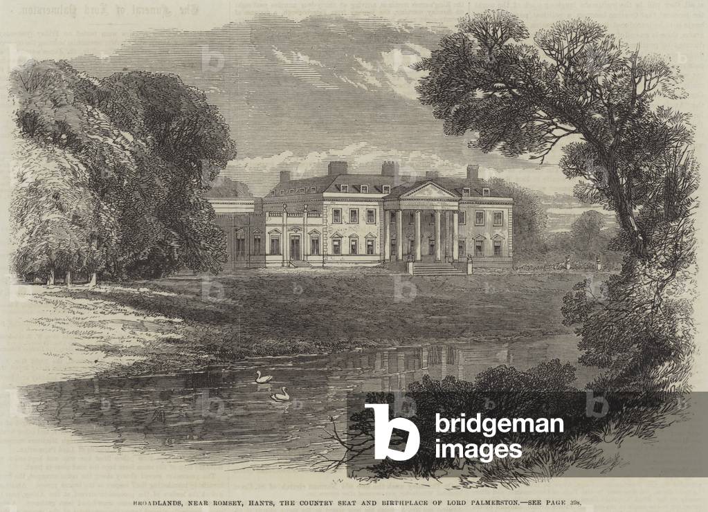 Broadlands, near Romsey, Hants, the Country Seat and Birthplace of Lord Palmerston (engraving)