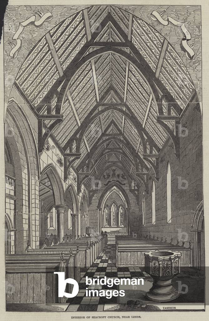 Interior of Seacroft Church, near Leeds (engraving)