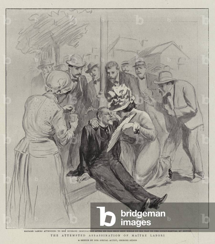 The Attempted Assassination of Maitre Labori (litho)