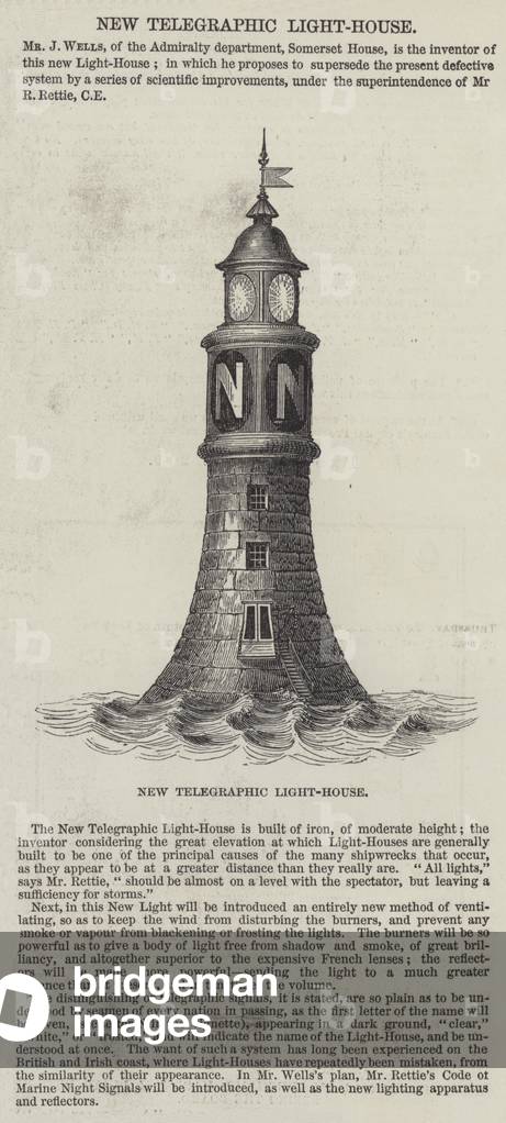 New Telegraphic Light-House (engraving)