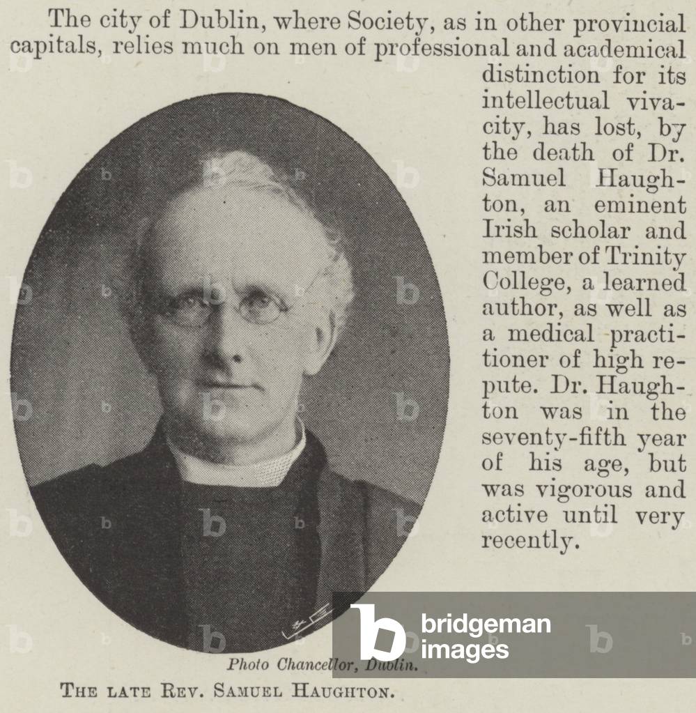 The late Reverend Samuel Haughton (b/w photo)