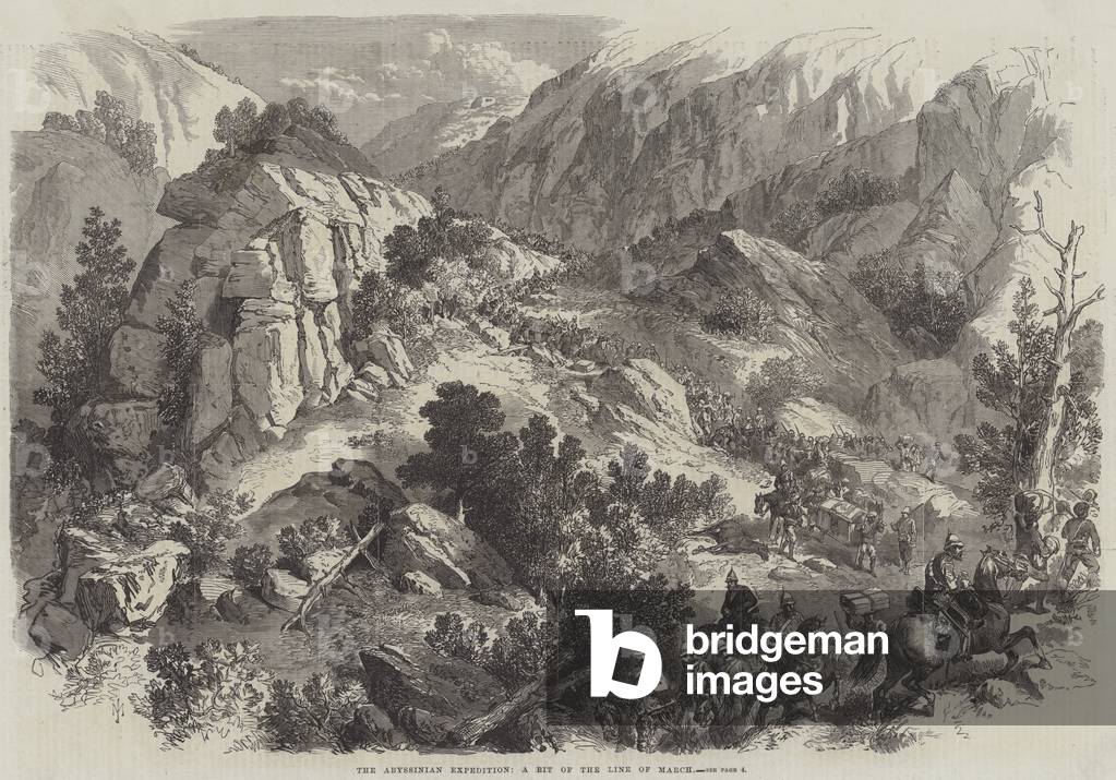 The Abyssinian Expedition, a Bit of the Line of March (engraving)