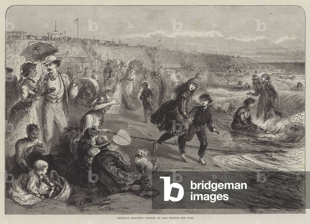 American Sketches, Bathing at Long Branch, New York (engraving)