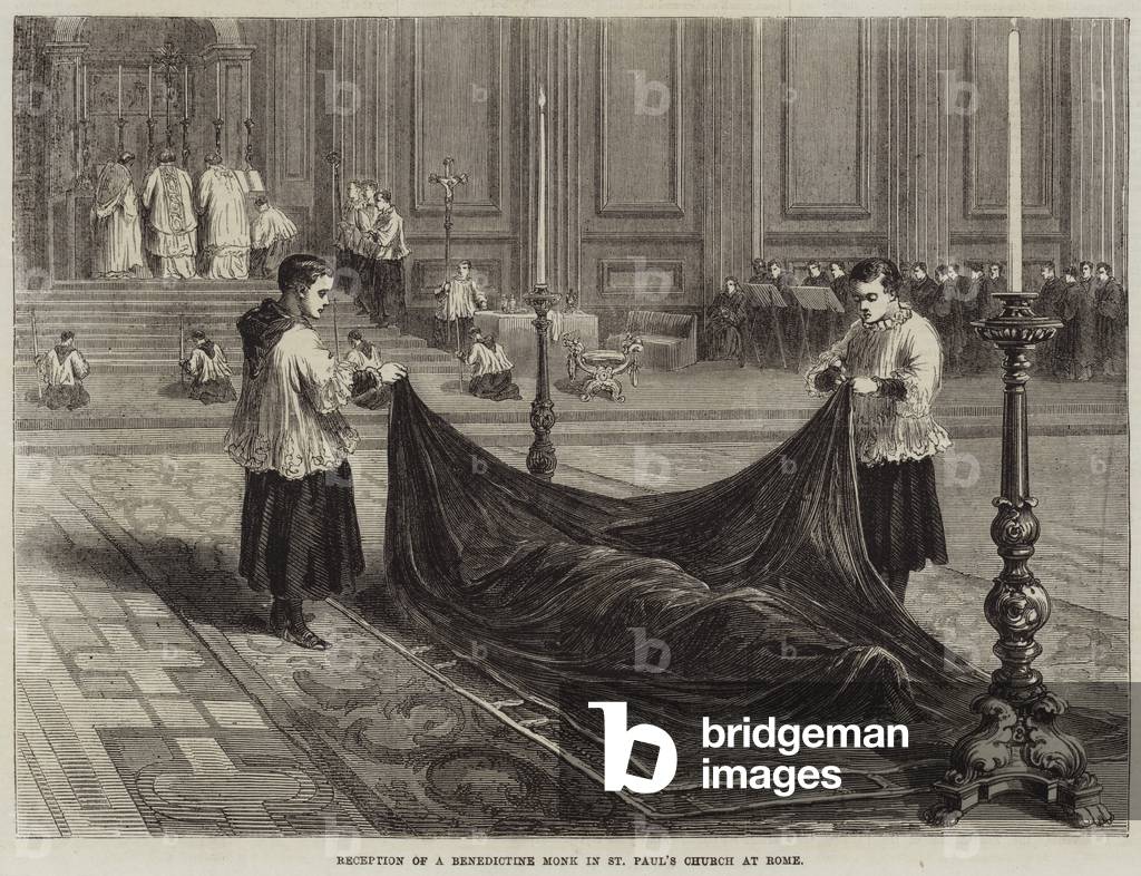 Reception of a Benedictine Monk in St Paul's Church at Rome (engraving)