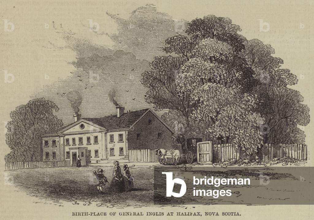 Birth-Place of General Inglis at Halifax, Nova Scotia (engraving)