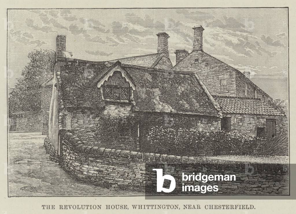 The Revolution House, Whittington, near Chesterfield (engraving)