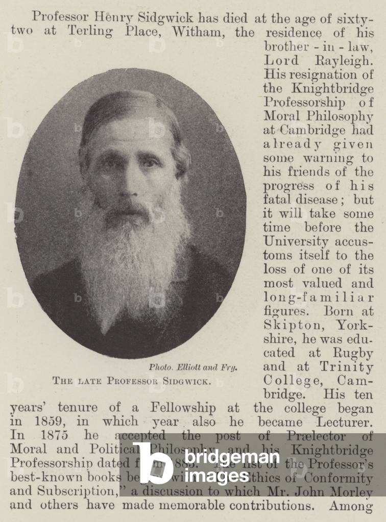 The late Professor Sidgwick (engraving)
