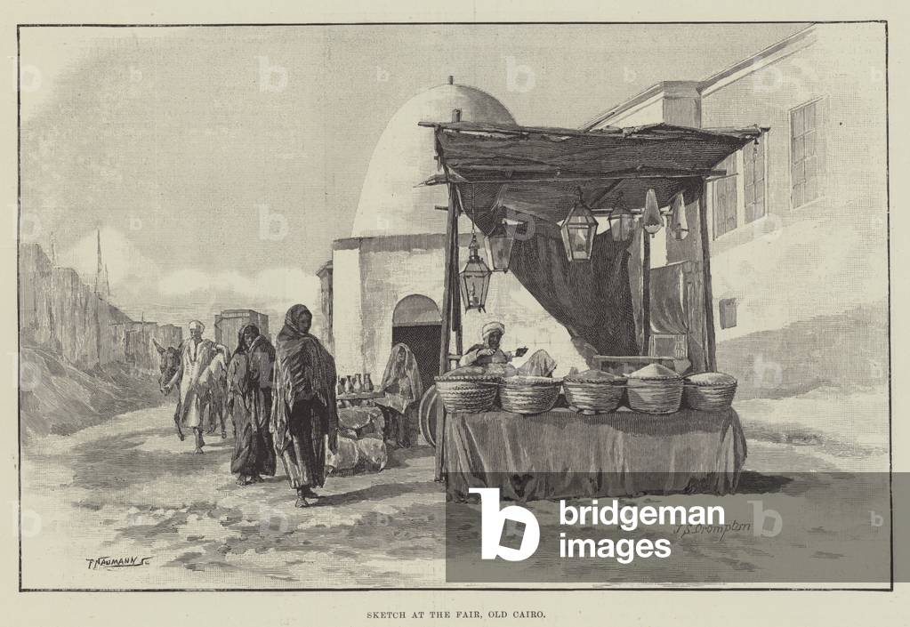 Sketch at the Fair, Old Cairo (engraving)