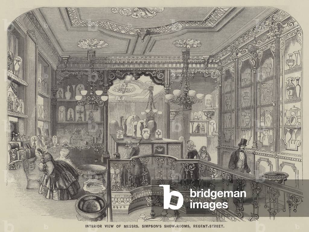 Interior View of Messrs Simpson's Show-Rooms, Regent-Street (engraving)