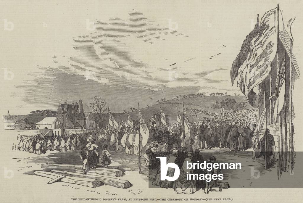 The Philanthropic Society's Farm, at Redstone Hill, the Ceremony on Monday (engraving)