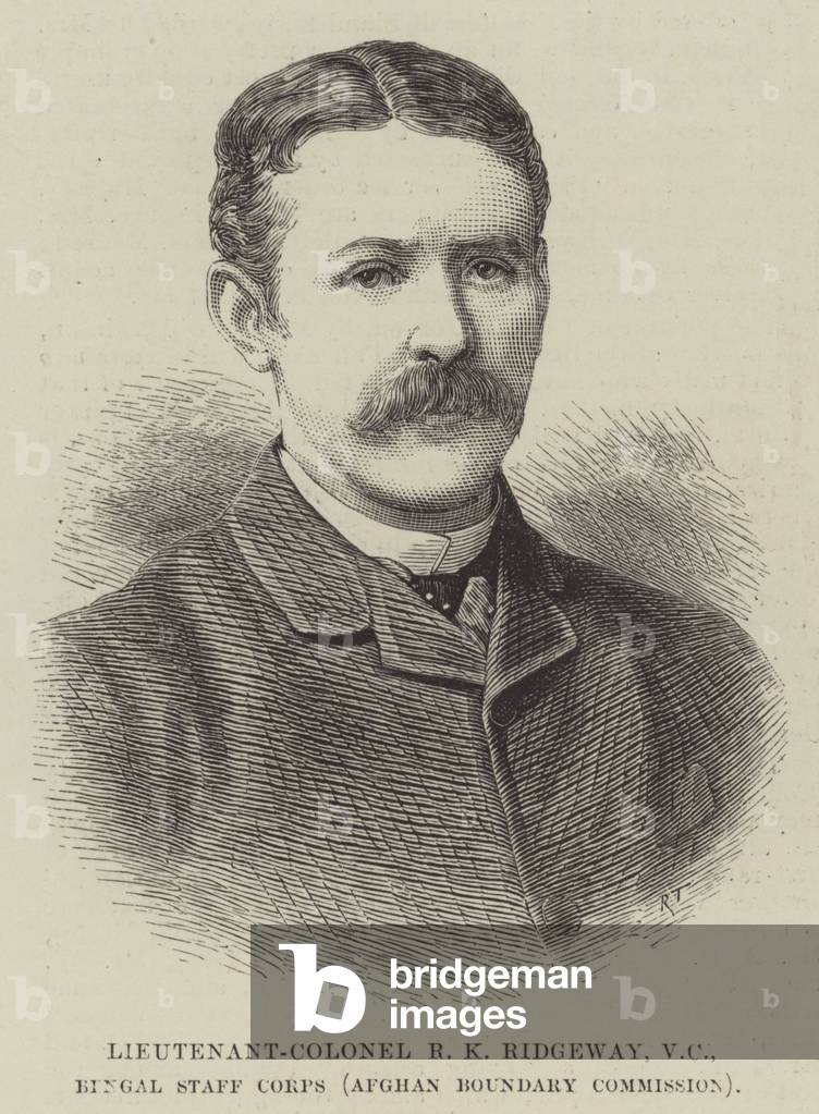 Lieutenant-Colonel R K Ridgeway, VC, Bengal Staff Corps (Afghan Boundary Commission) (engraving)