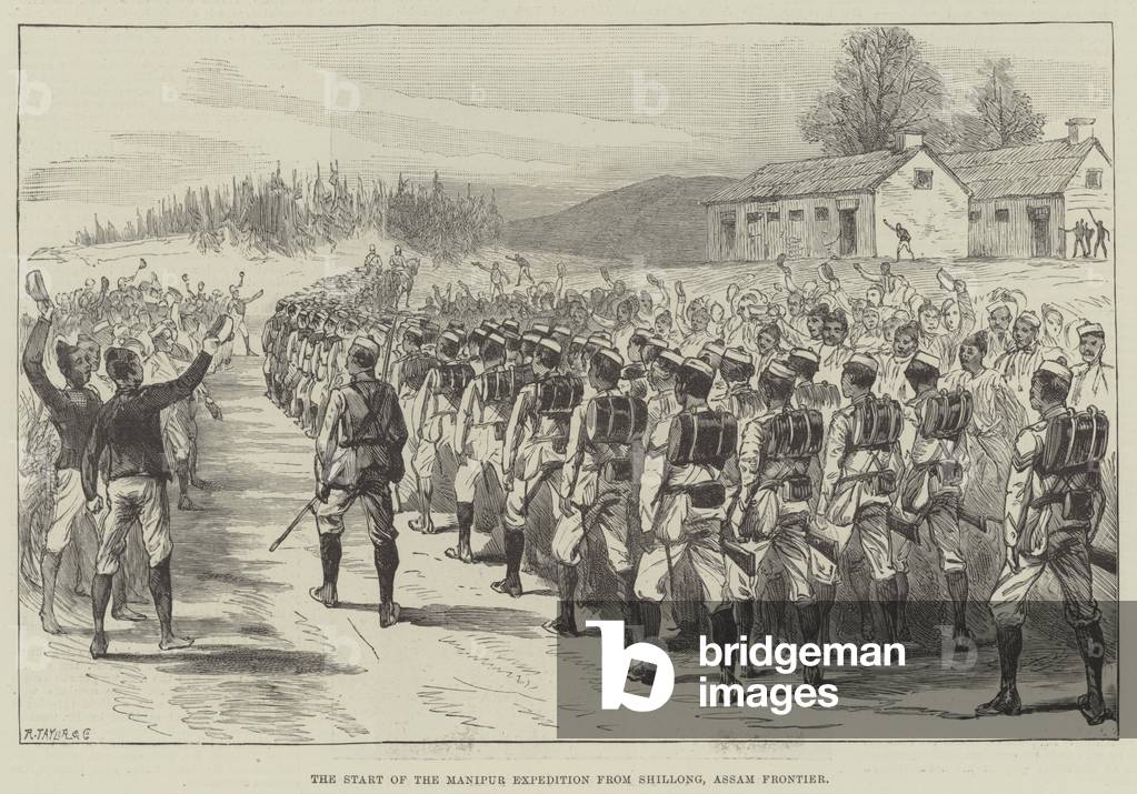 The Start of the Manipur Expedition from Shillong, Assam Frontier (engraving)