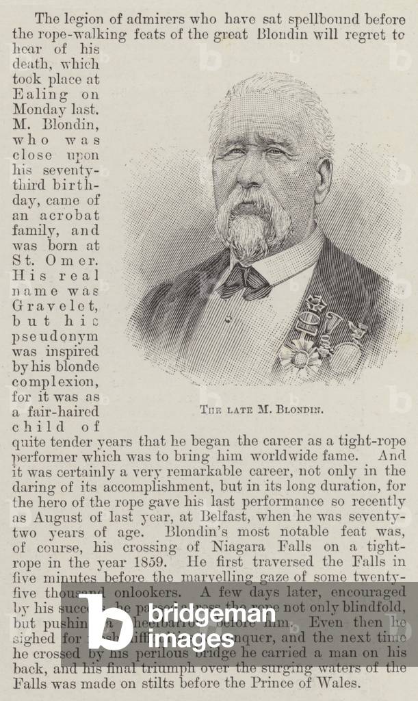 The late M Blondin (engraving)