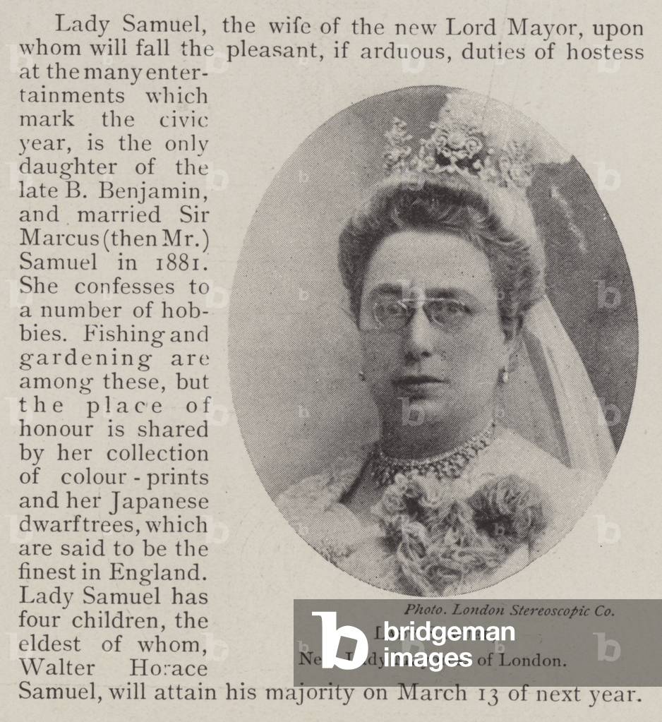 Lady Samuel, New Lady Mayoress of London (b/w photo)