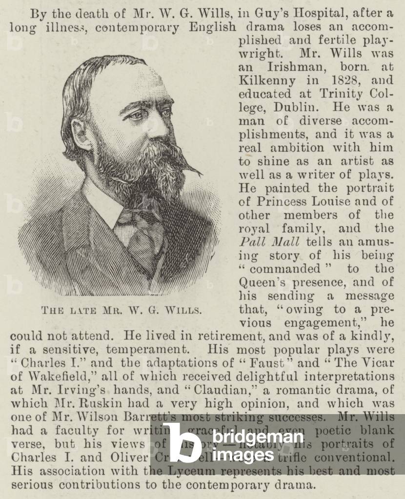 The late Mr W G Wills (engraving)