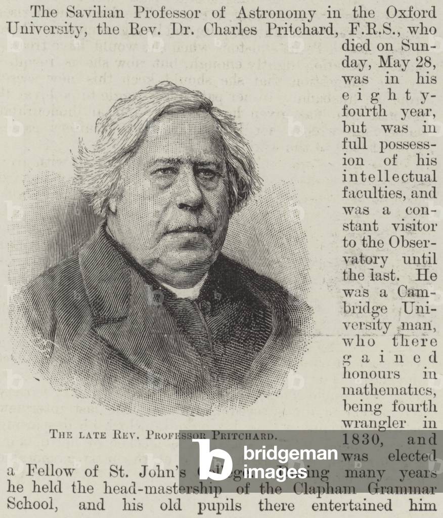 The late Reverend Professor Pritchard (engraving)