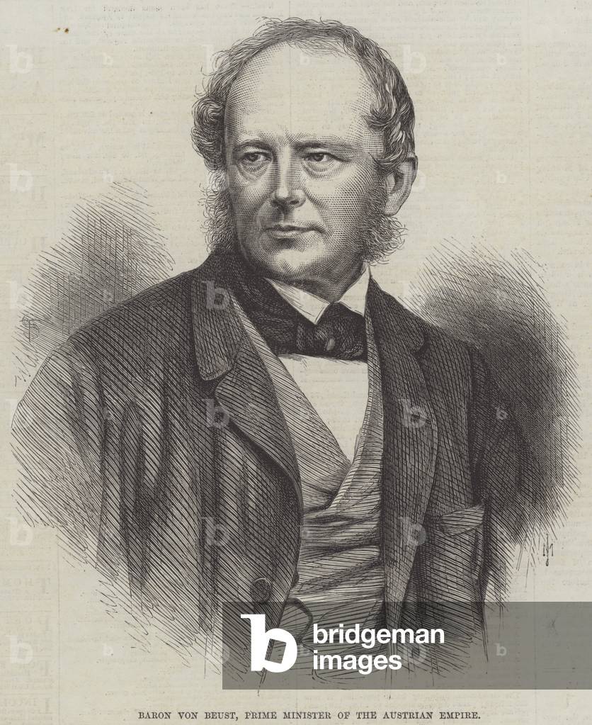 Baron von Beust, Prime Minister of the Austrian Empire (engraving)