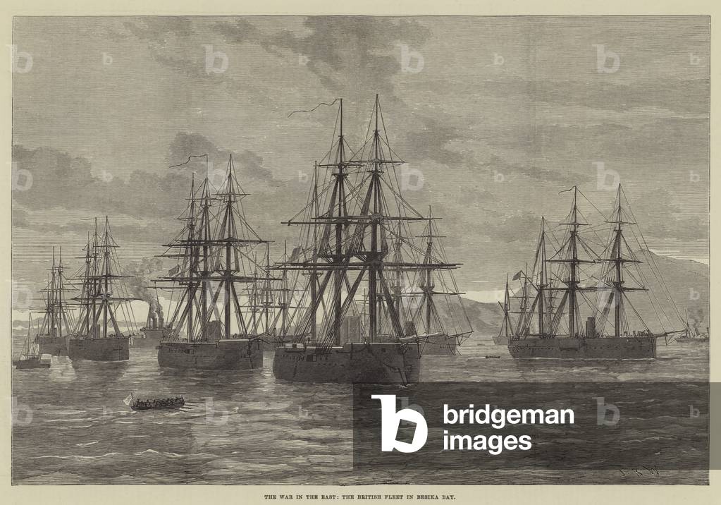 The War in the East, the British Fleet in Besika Bay (engraving)