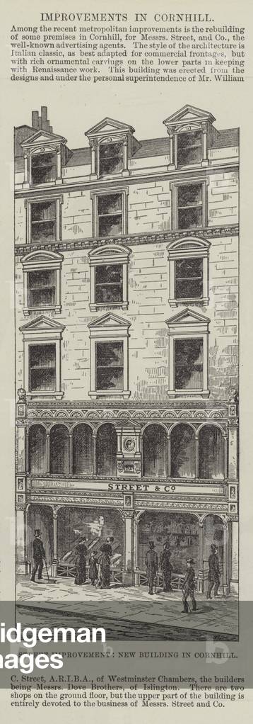 Street Improvement, New Building in Cornhill (engraving)